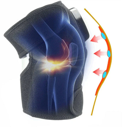 Premium Infrared Heating and Vibration Knee/Elbow Massager with adjustable straps, heat, and vibration therapy for pain relief and joint support