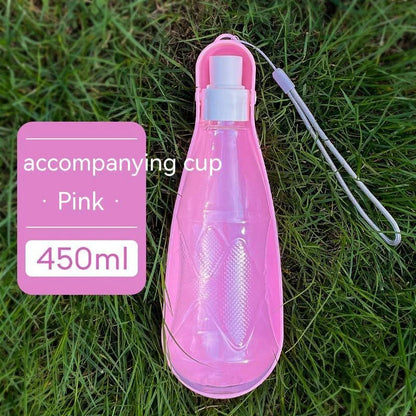 Portable folding dog water bottle with large 550ml capacity in various colors