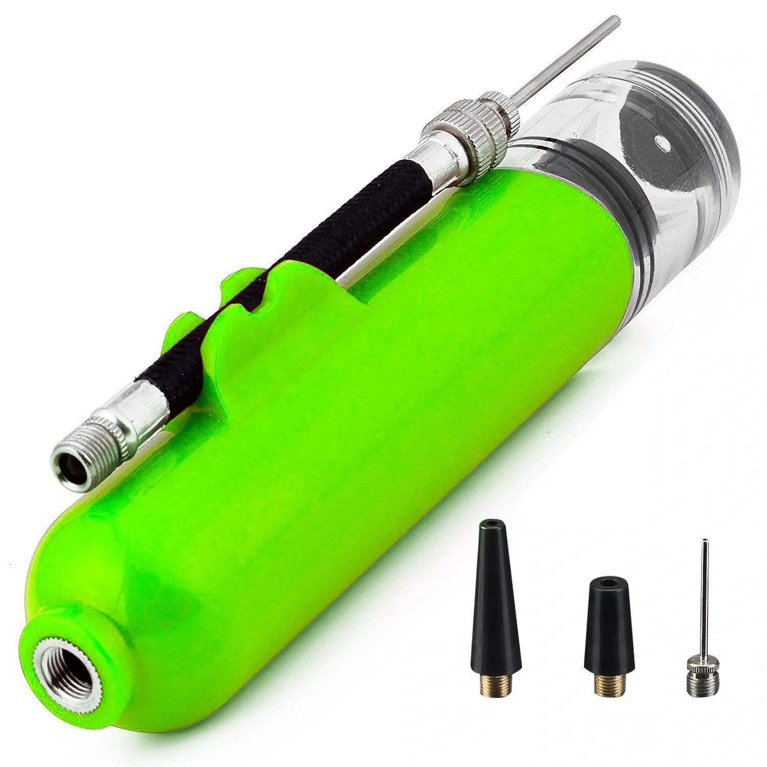 Portable air pump for basketball, football, and volleyball in various colours