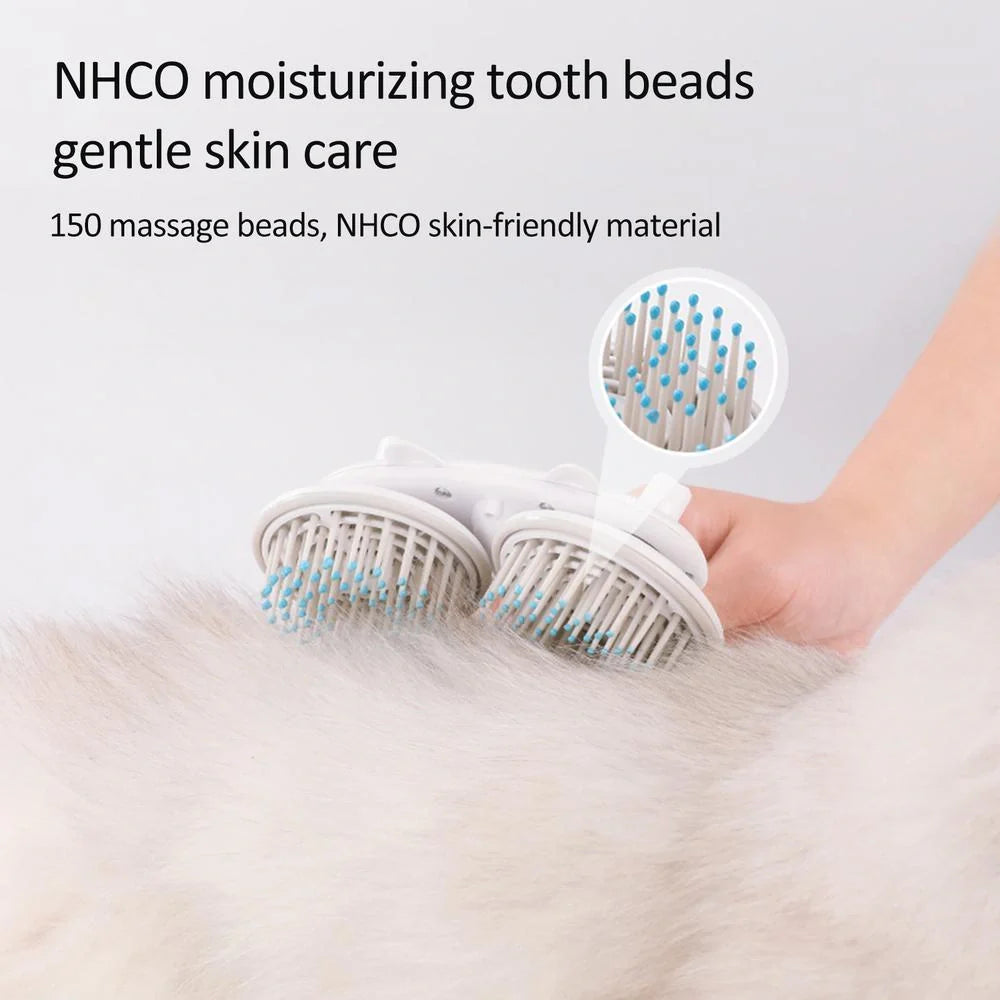 Double-headed negative ion pet brush with self-cleaning feature in various colours