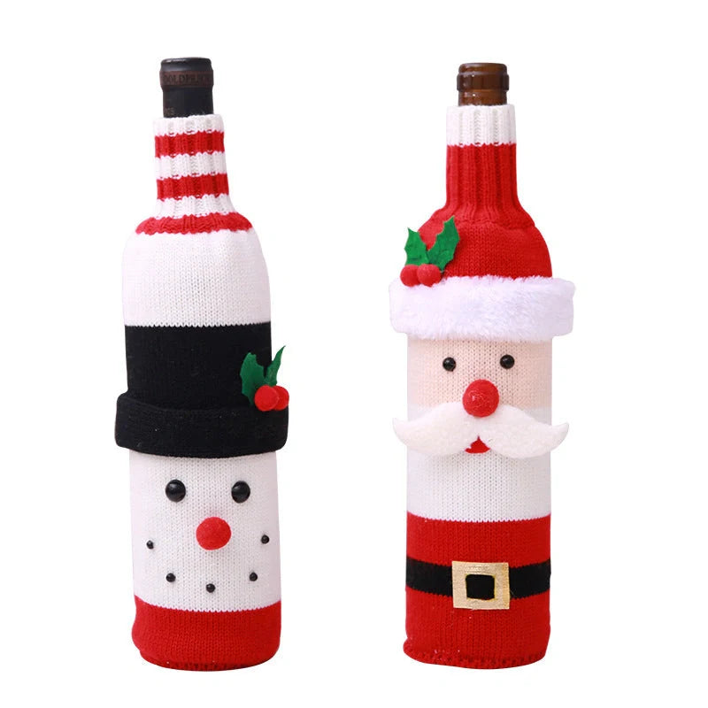 Festive Christmas wine bottle socks in vibrant colours, 14cm x 31cm