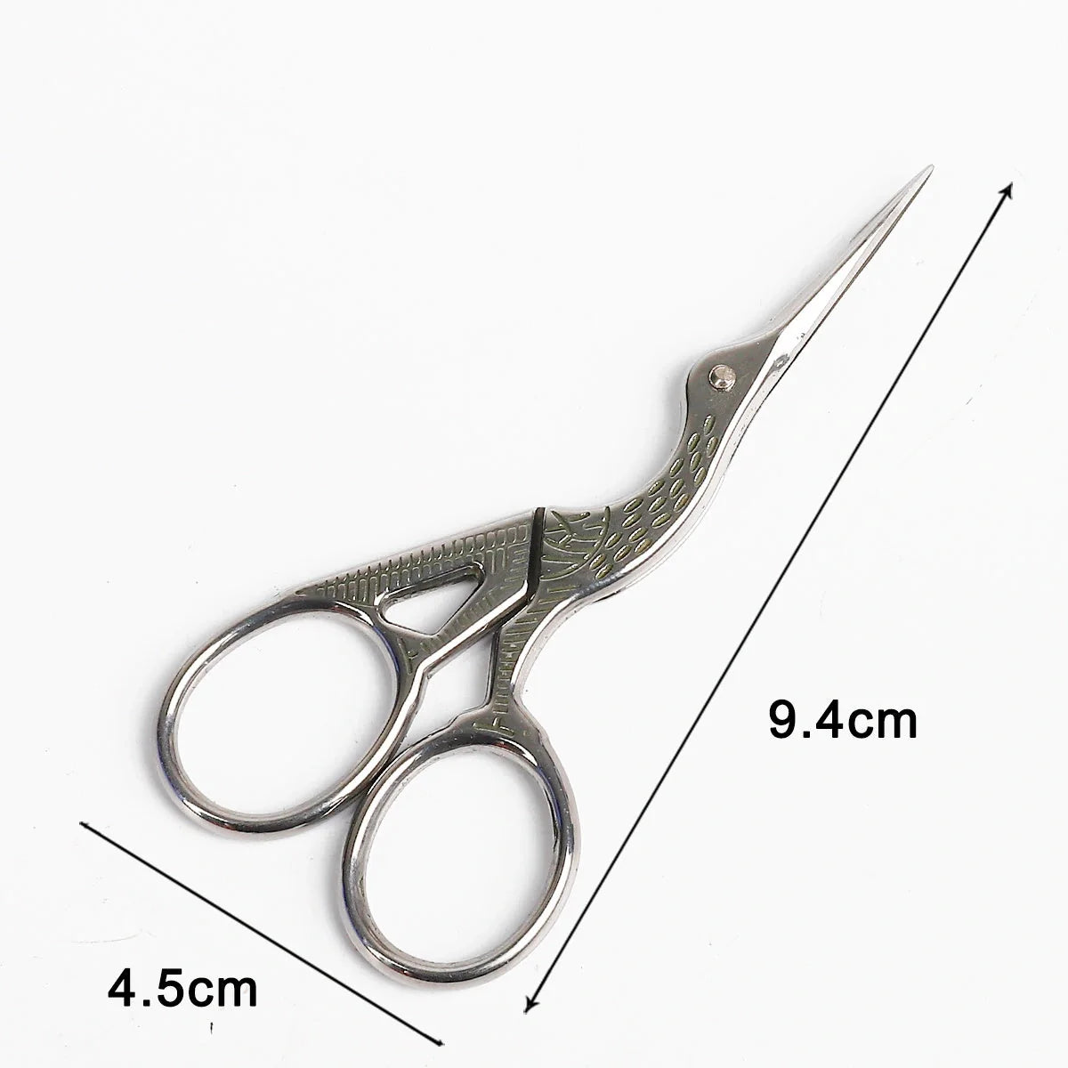 Elegant stainless steel crane embroidery scissors in various colors