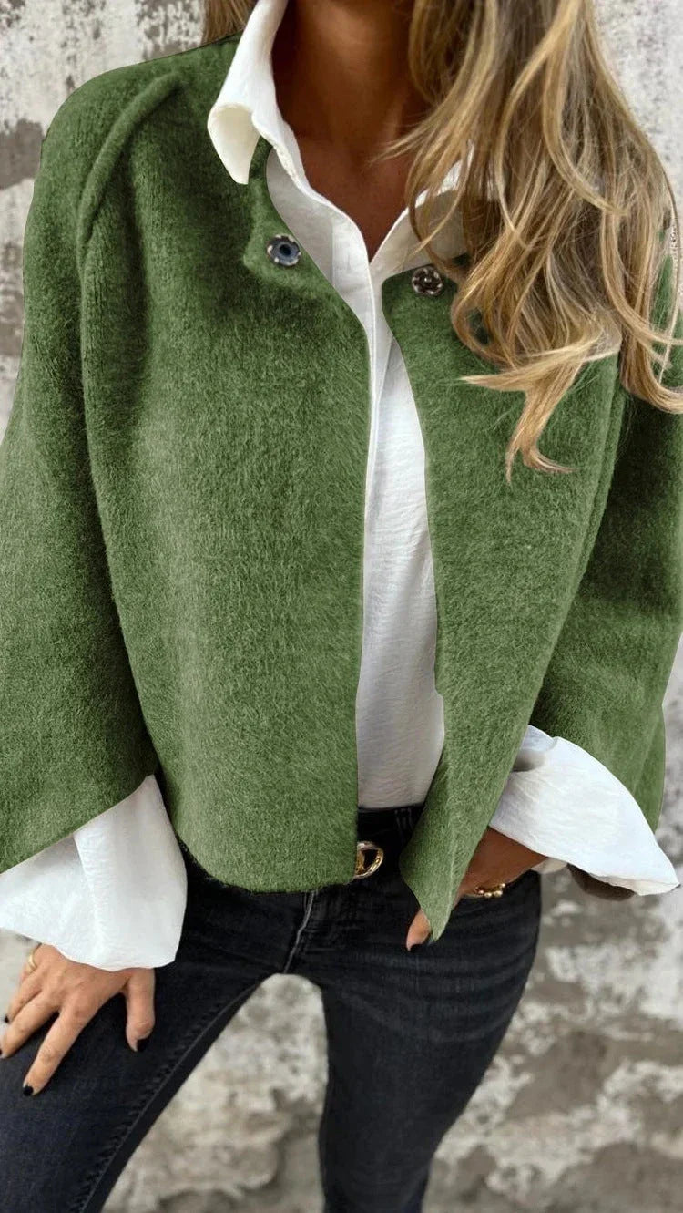 A stylish and comfortable batwing sleeve cardigan made with luxurious imitation cashmere fabric, available in a variety of colors.