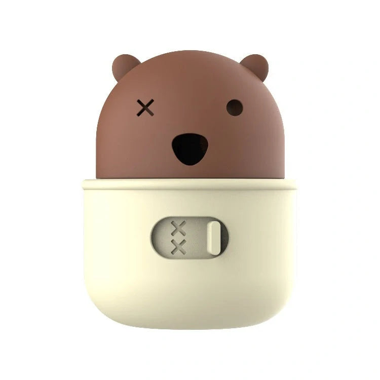 Adjustable silicone dog food feeder ball in brown and green colors