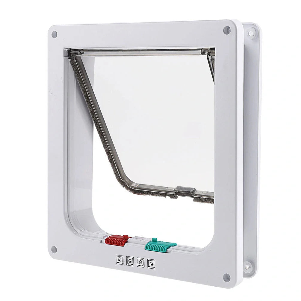 4 Way Lockable Pet Door Security Flap in ABS Plastic for cats and small dogs