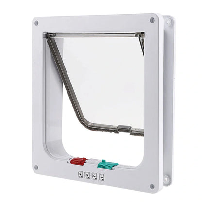 4 Way Lockable Pet Door Security Flap in ABS Plastic for cats and small dogs