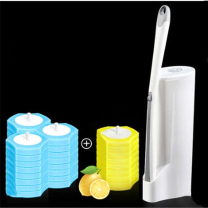 Premium disposable toilet brush with plastic, sponge, and scratch-resistant cloth for effective and hygienic bathroom cleaning