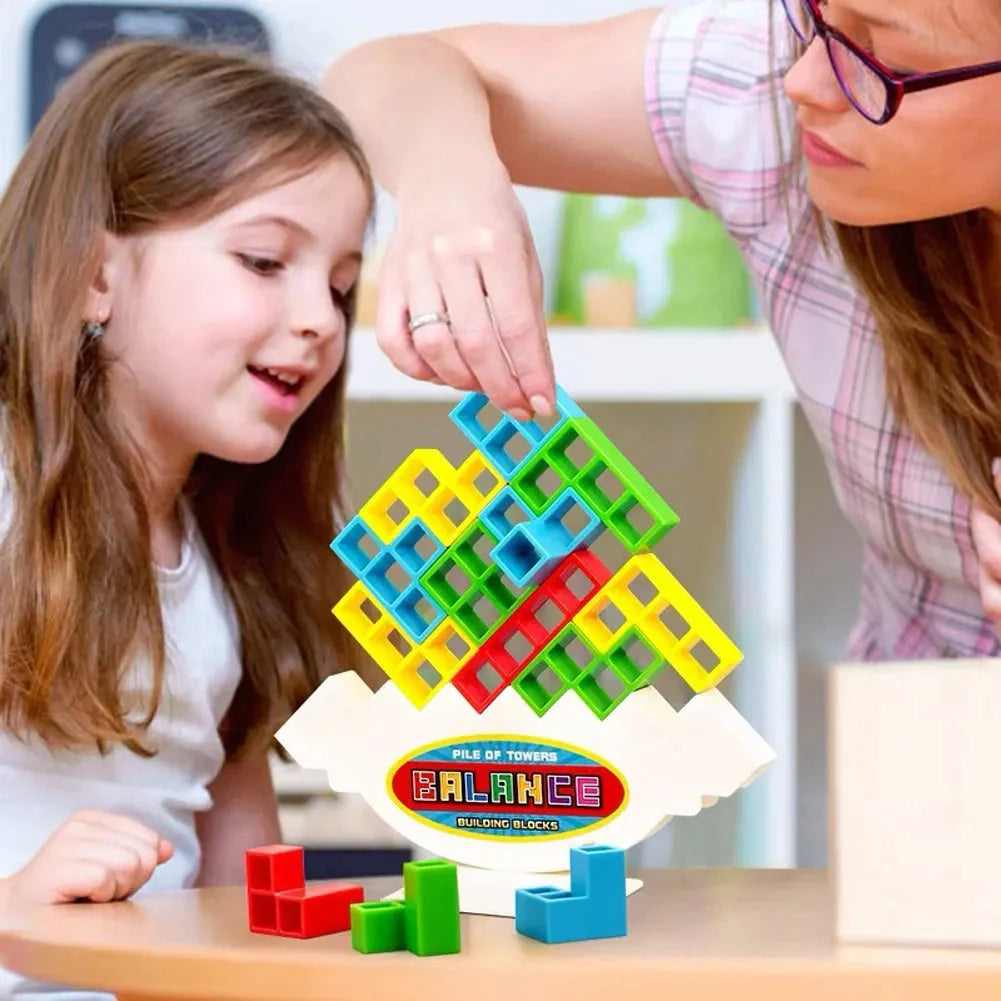 Balance Stacking Board Games for kids and adults, educational toy with plastic blocks