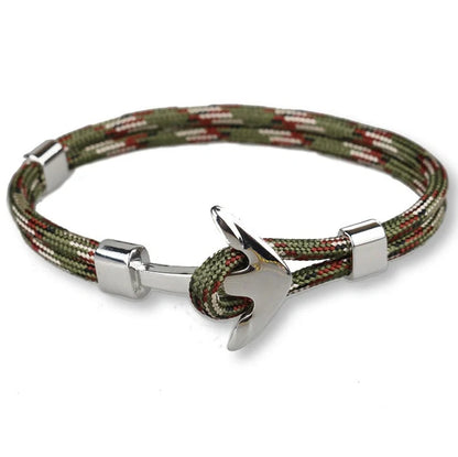 Anchor Bracelet featuring a nautical symbol on a cotton-linen rope