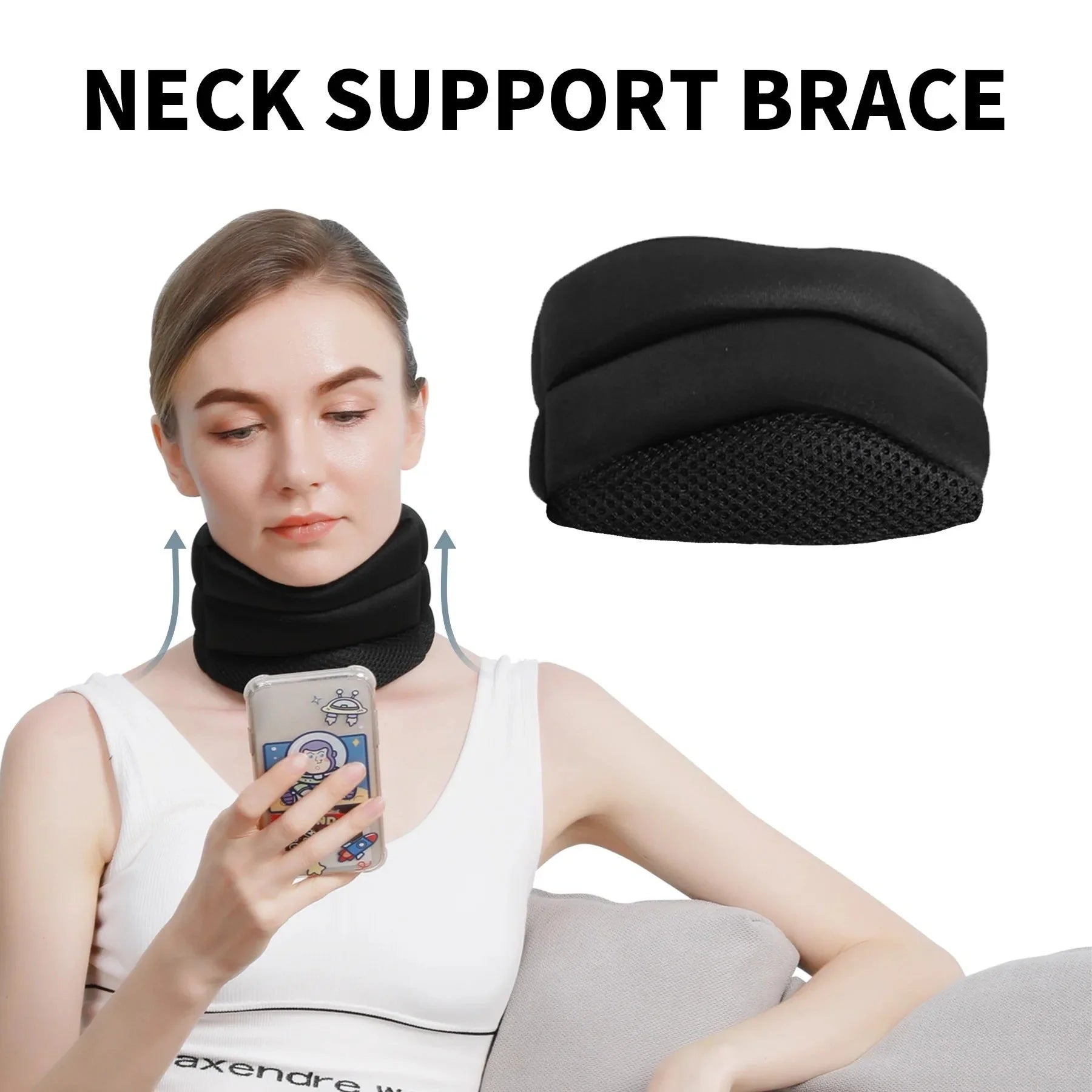 Adjustable foam cervical collar for neck pain relief and spinal support