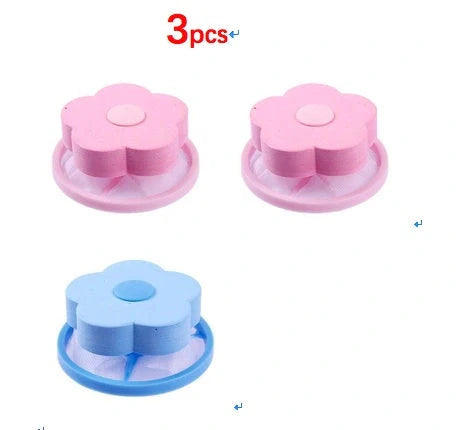 Flower-designed float filter for washing machine hair removal, 9.5cm by 4.0cm