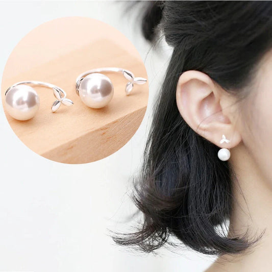 925 Sterling Silver Earrings with Elegant Grass-Like Design