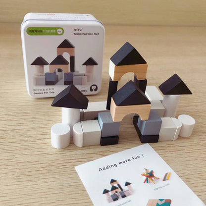Wooden puzzle building blocks for children's cognitive development
