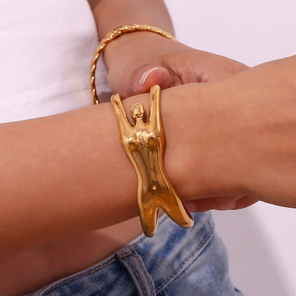 Elegant gold plated stainless steel fashion bracelet for women