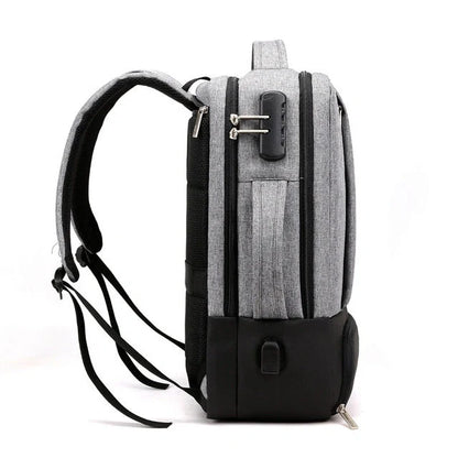 15.6 inch durable nylon laptop bag with anti-theft feature in blue, light grey, and black