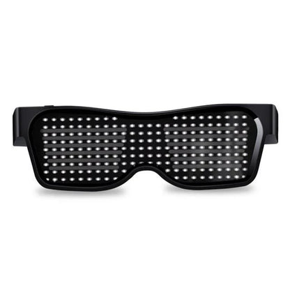 Multicolor LED party glasses with dynamic flashing light effects, suitable for various events and celebrations