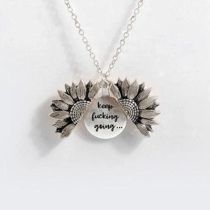 Elegant Sunflower Double-layer Lettering Necklace in various colours