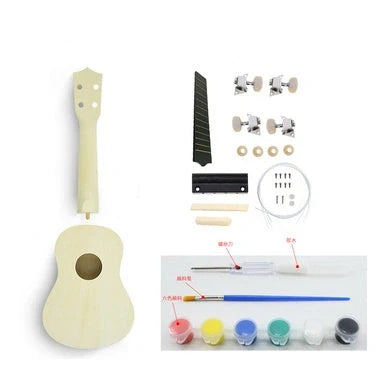 Hand-painted cherry blossom ukulele for beginners with durable basswood construction