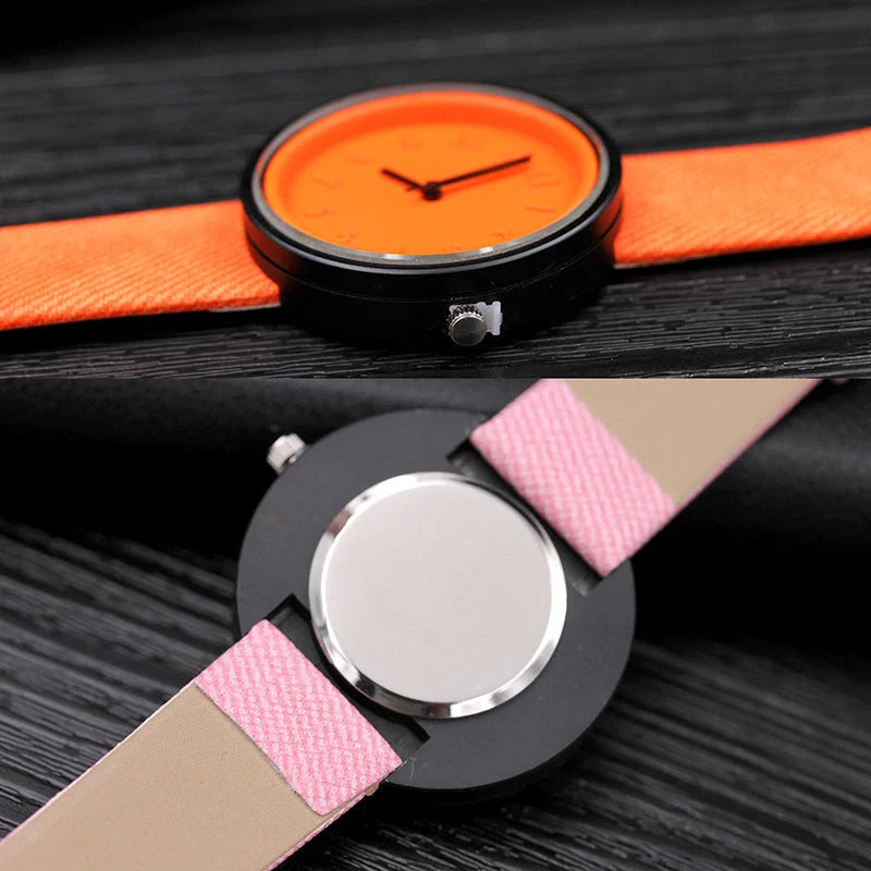Elegant ladies' quartz watch with alloy dial, mineral glass mirror, and PU leather strap in various stylish colours