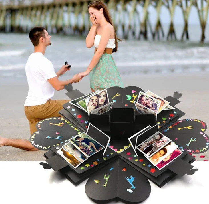 Stylish craft paper photo album box for weddings, anniversaries, and other celebrations