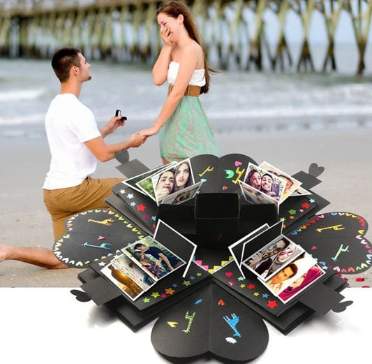 Stylish craft paper photo album box for weddings, anniversaries, and other celebrations