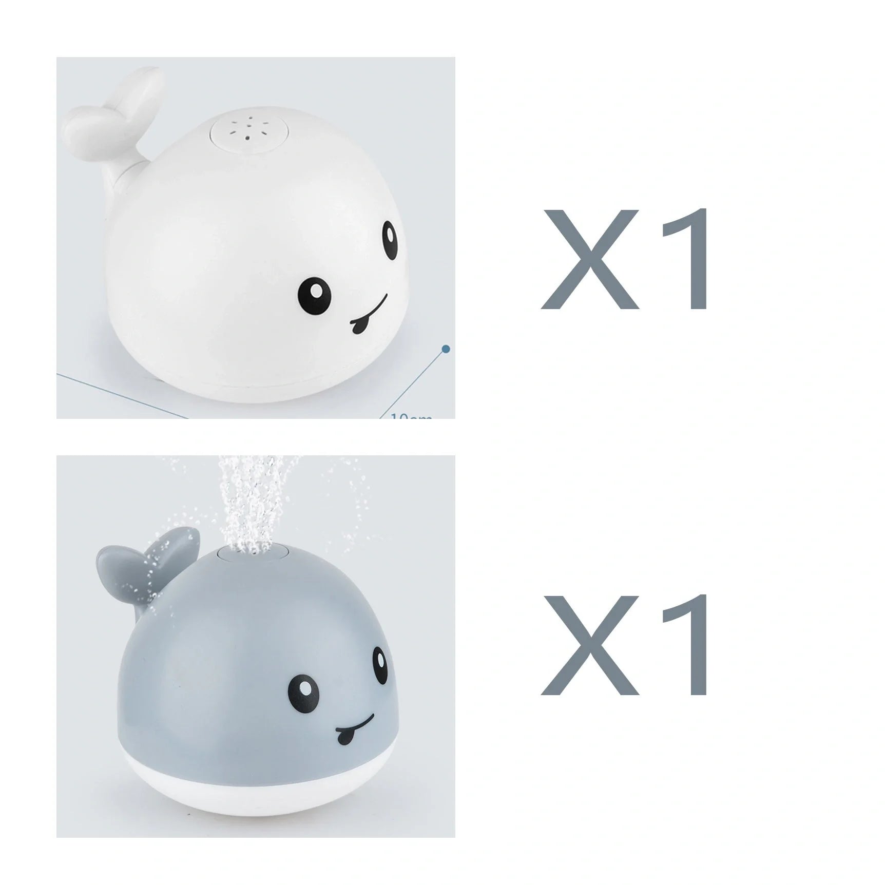 Electric induction whale spray toy for baby bath time with automatic water spray and lights