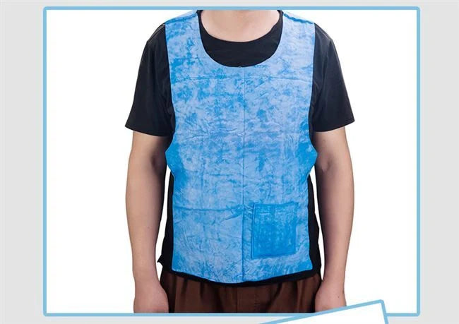 Blue Iced Vest for summer heat relief with high water absorption