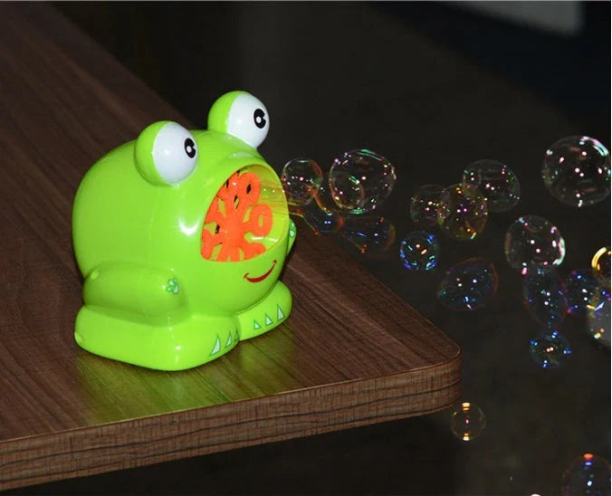 Creative Frog Automatic Bubble Machine Gun with lights and music, safe for children