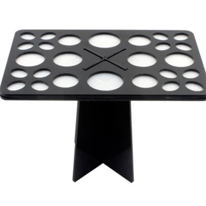 14-hole makeup brush holder in various colours for organising and drying brushes