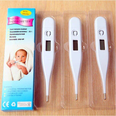 Compact electronic thermometer with white PP construction for accurate temperature measurement