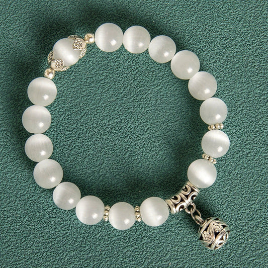 Elegant 10mm hollow ball Korean-style crystal opal bracelet in various colours