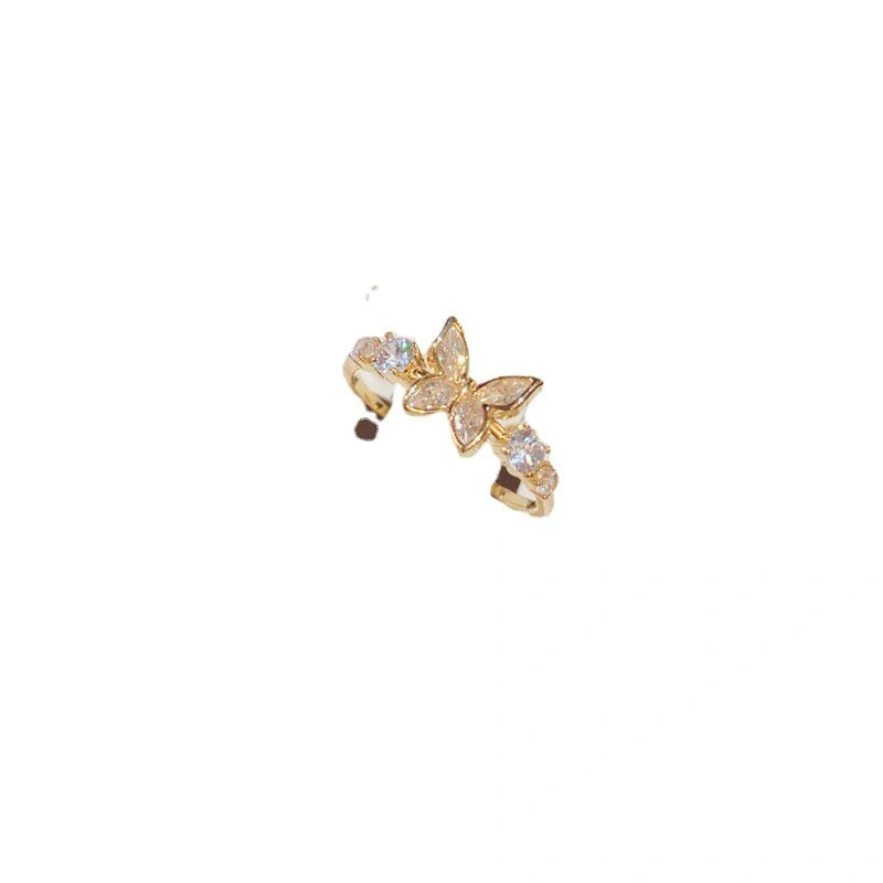 Elegant gold-plated butterfly ring with diamond accents, a sophisticated accessory for the modern UK woman