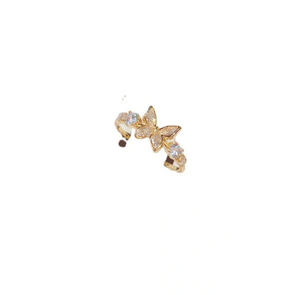 Elegant gold-plated butterfly ring with diamond accents, a sophisticated accessory for the modern UK woman