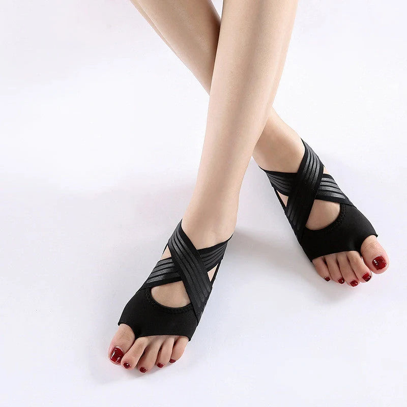 Professional Non-slip Gym Yoga Shoes in black, green, and rose red with anti-slip silicone sole