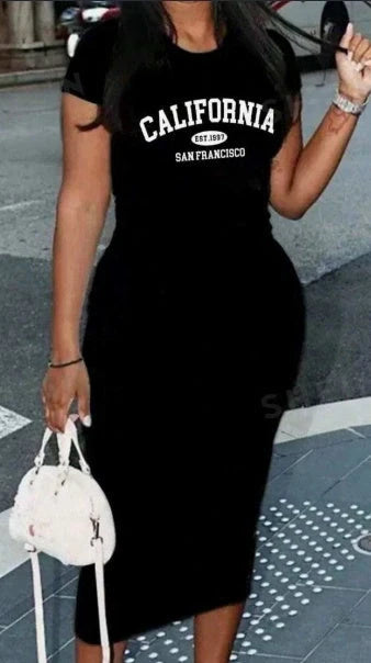 Summer Women's Milano Pattern Bodycon Dress in black and white options