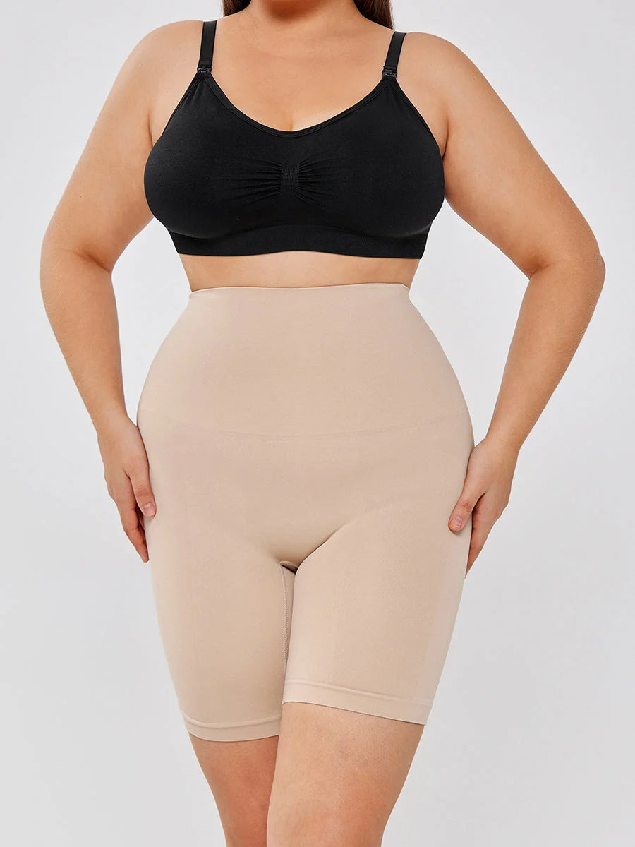 Women's high-waisted stretch leggings in black and apricot, sizes S-XL
