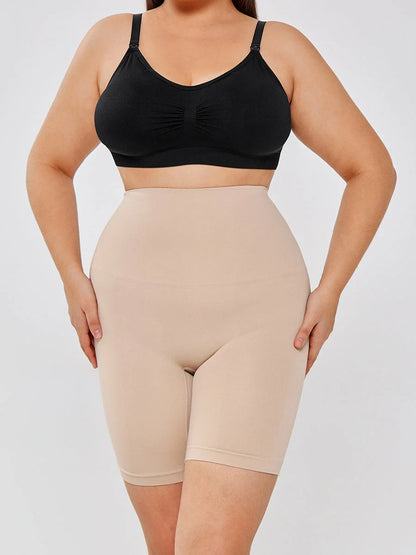 Women's high-waisted stretch leggings in black and apricot, sizes S-XL