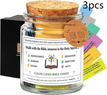 Bible Verses In A Jar with cartoon design, containing 90 verses for daily inspiration