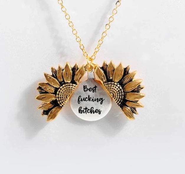 Elegant Sunflower Double-layer Lettering Necklace in various colours