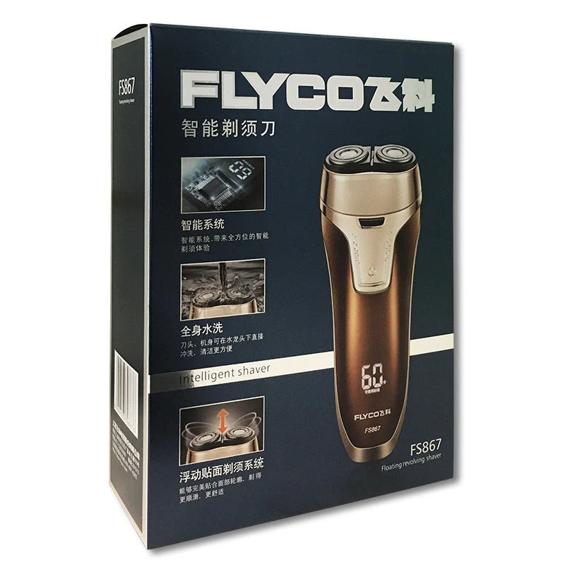 Feike smart washing electric shaver in rose gold with rotary 2 head