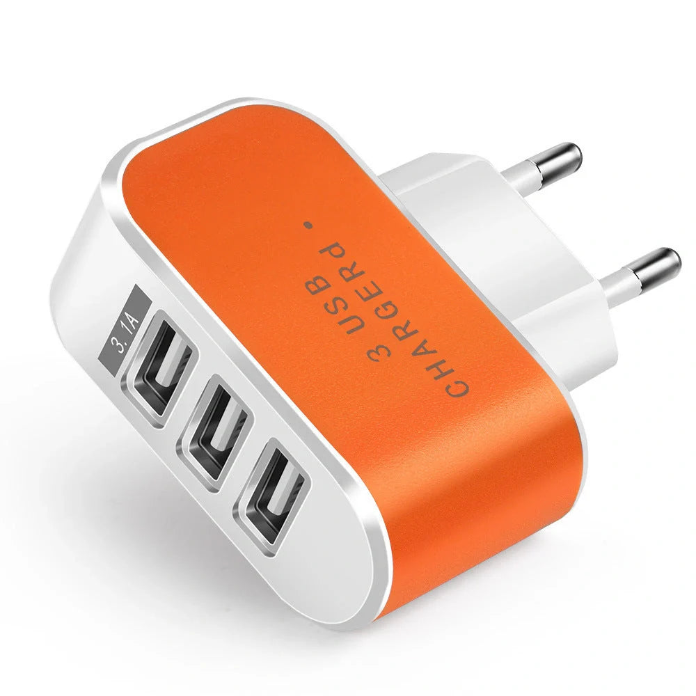 3USB Candy Charger with luminous indicator for European sockets
