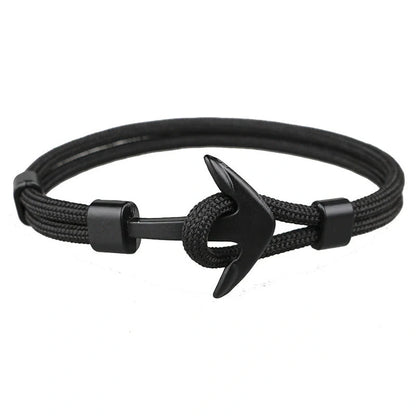 Anchor Bracelet featuring a nautical symbol on a cotton-linen rope
