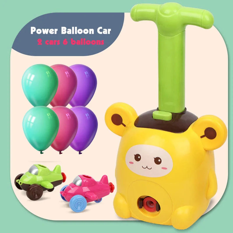 Inertia Flying Power Balloon Car in six vibrant designs, made from safety plastic