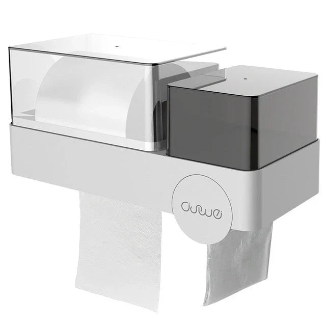 Versatile Waterproof Tissue Box with Integrated Toilet Paper Roll Dispenser for Convenient Bathroom Storage and Organization