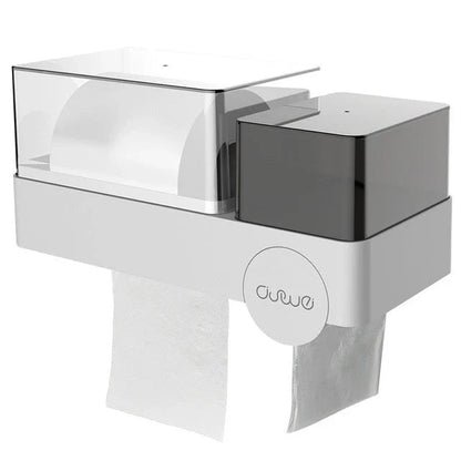 Versatile Waterproof Tissue Box with Integrated Toilet Paper Roll Dispenser for Convenient Bathroom Storage and Organization