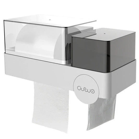 Versatile Waterproof Tissue Box with Integrated Toilet Paper Roll Dispenser for Convenient Bathroom Storage and Organization