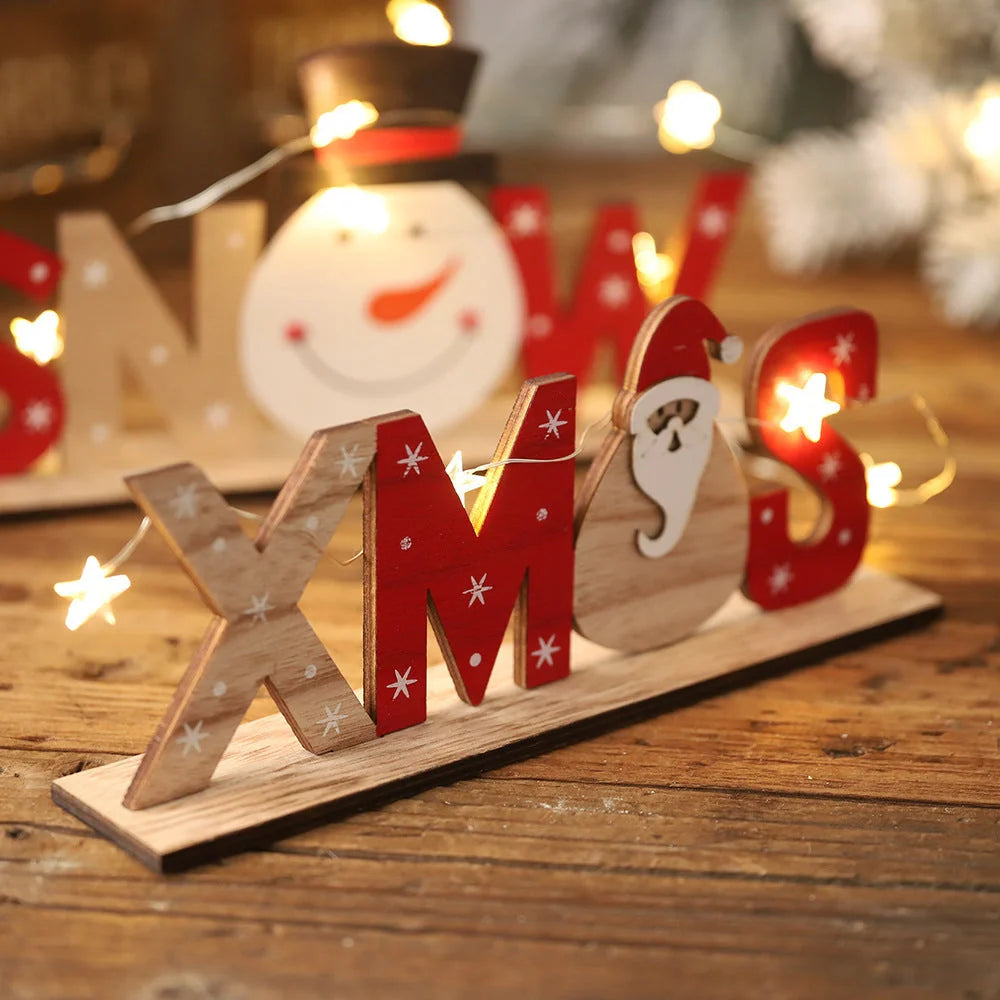 Festive LED string lights with Santa Claus and snowflakes for holiday decor