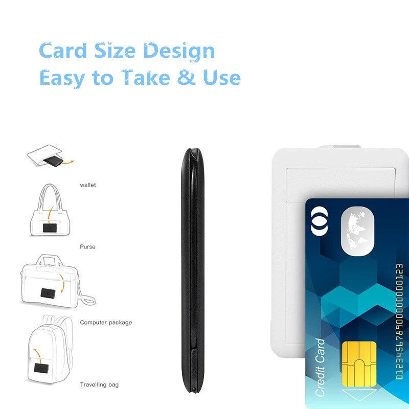 Multifunctional Travel Survival Card All-in-One Data Cable in black, compact and lightweight design