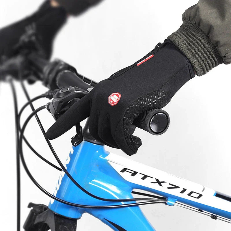 Warm, touchscreen-friendly motorcycle riding gloves made with cozy polar fleece lining for superior insulation and grip