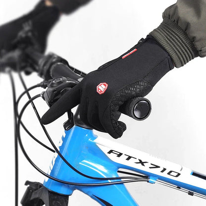 Warm, touchscreen-friendly motorcycle riding gloves made with cozy polar fleece lining for superior insulation and grip